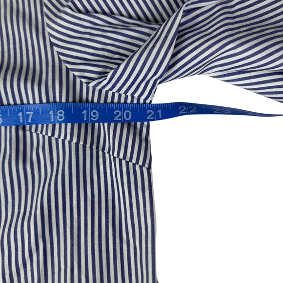 Brooks Brothers Red Fleece Blue White Stripe Embroidered Lace Blouse Size 12 - Picture 6 of 9